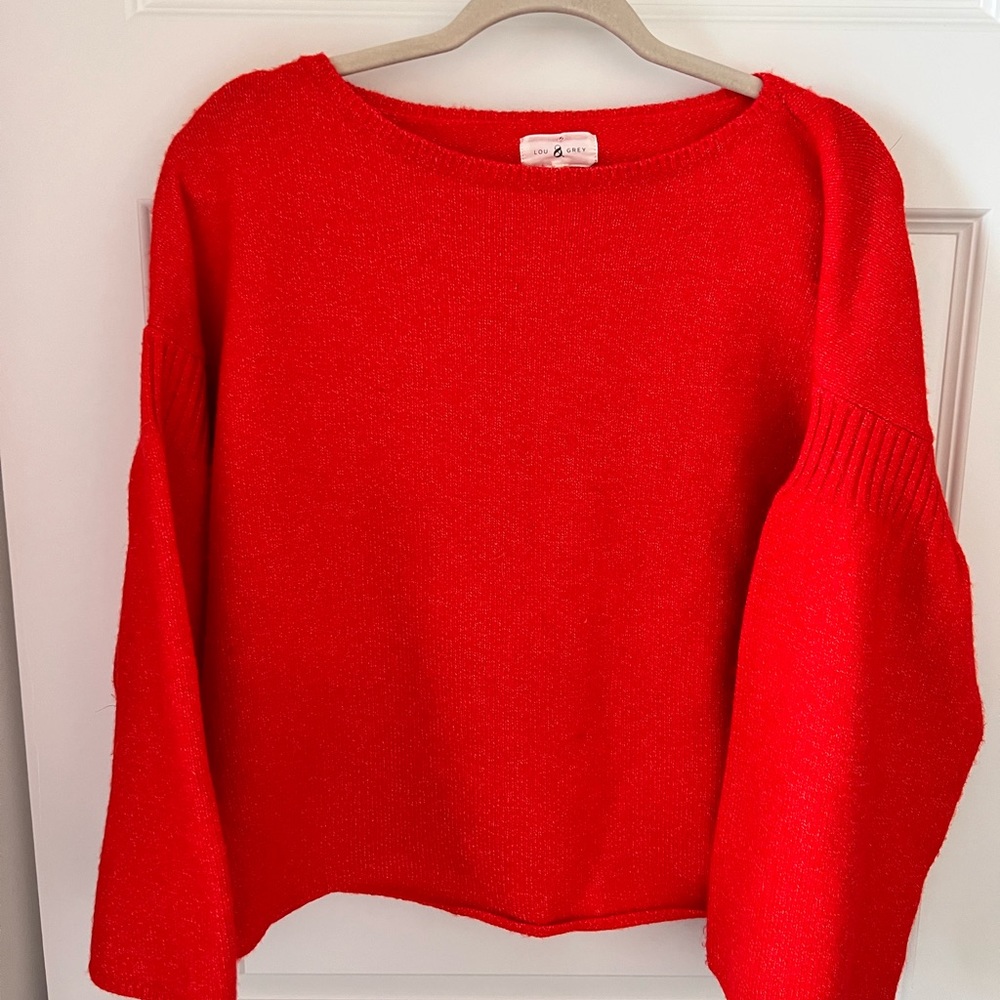 Lou & Grey Red Bell Sleeve Sweater